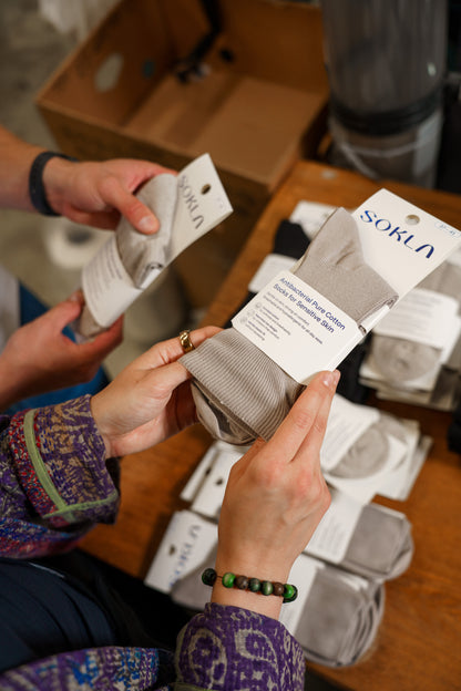 Antibakterielle Socken aus reiner Baumwolle für empfindliche Haut